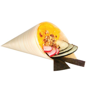 wood food cone