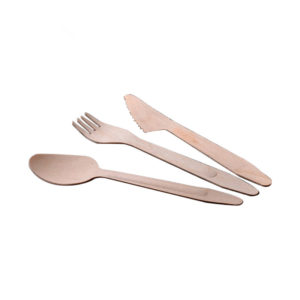 Disposable wooden cutlery set