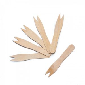 Disposable wooden chip fork